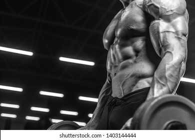 Handsome Strong Athletic Men Pumping Muscles Stock Photo 1403144444 ...