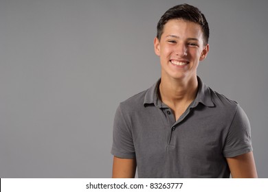 Handsome Teenager Boy Smiling