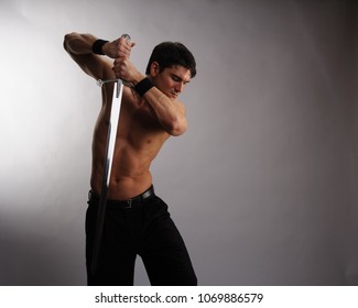 The handsome warrior prepares for battle.