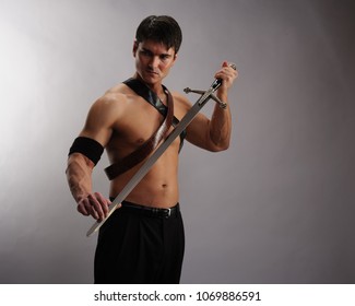 The handsome warrior prepares for battle.