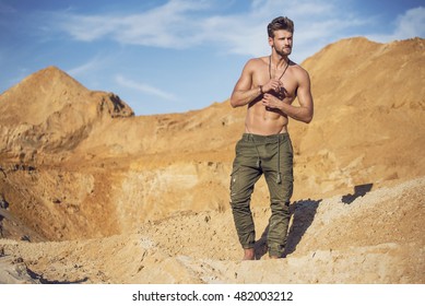 men in desert