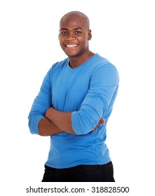 Handsome Young Black Man With Arms Crossed