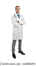 Handsome Young Doctor On White Background