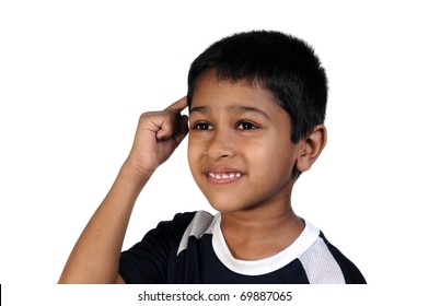 An Handsome Young Indian Kid Thinking About Something