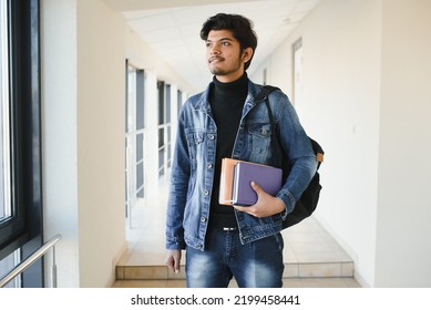 Handsome And Young Indian Male College Student.