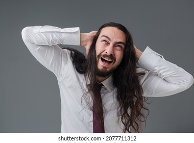 Handsome Young Italian Man Is In Angry And Insane Mood.