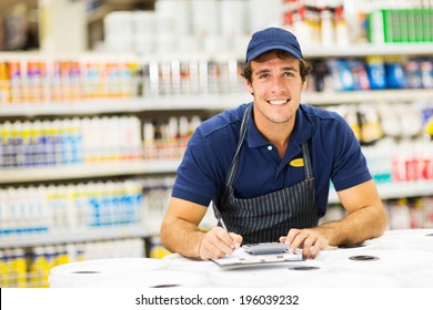 Handsome Young Male Hardware Store Worker