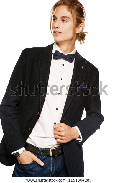 Handsome Young Man Blazer Shirt Accessorized の写真素材 今すぐ