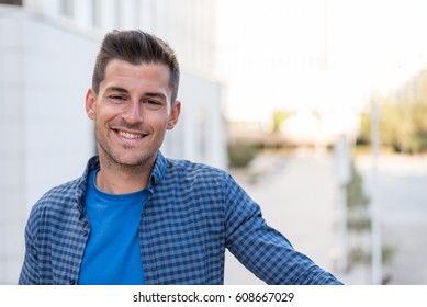 Handsome Young Man Dressed Smiling Stock Photo 608667029 | Shutterstock