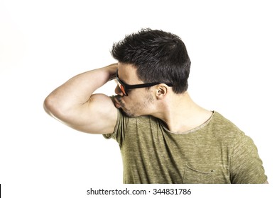 Handsome Young Man Kissing His Biceps