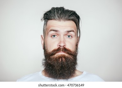 Handsome Young Man Long Beard Moustache Stock Photo 470736149 ...