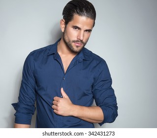 Handsome Young Man Posing In Dress Shirt