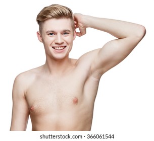 Handsome Young Man Sniffing His Armpit