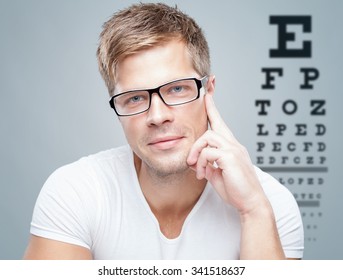 Handsome Young Man Wearing Glasses