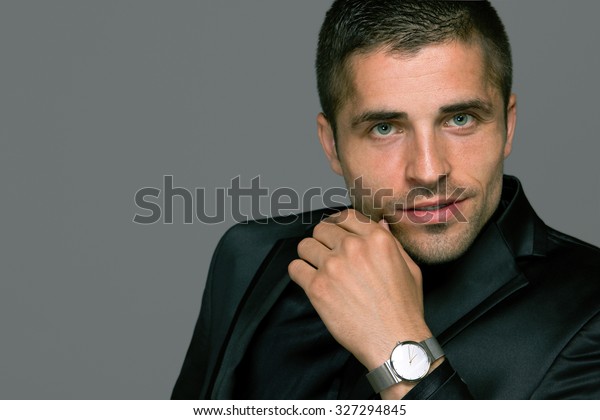 Handsome Young Man Wears Watch Stock Photo (Edit Now) 327294845