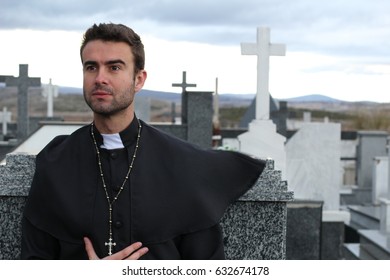 Handsome Young Priest Close Up