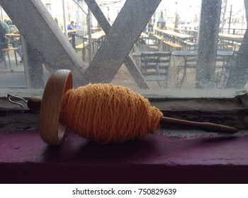 Hand-spun Merino Wool Yarn On A Drop Spindle.