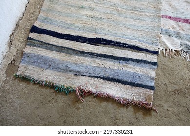 a hand-woven sackcloth,classic carpet weaving art,historical old sackcloth,