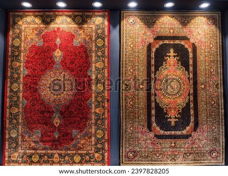 Hand-Woven Turkish and Persian Carpets are Exhibited in Stores.
