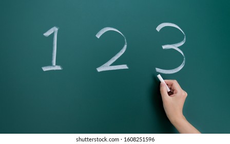 Handwriting numbers 1 2 3 chalk on blackboard. - Powered by Shutterstock - Get 15% off with code: PIKWIZARD15