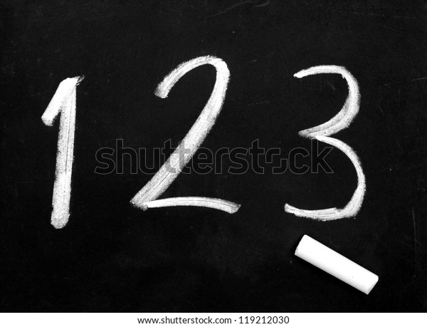 Handwriting Numbers 123 Chalk On Blackboard Stock Photo 119212030 ...