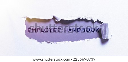 Handwriting text Employee Handbook. Conceptual photo Document Manual Regulations Rules Guidebook Policy Code