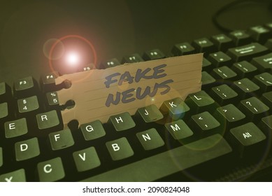 Handwriting Text Fake News. Business Overview False Information Publish Under The Guise Of Being Authentic News Entering New Product Key Concept, Typing Movie Subtitle Software