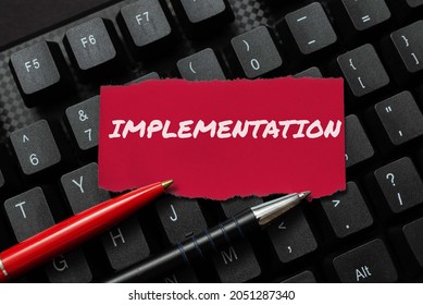 Handwriting text Implementation. Word Written on The process of making something active or effective Transferring Written Notes To A Computer, Typing Motivational Messages - Shutterstock ID 2051287340