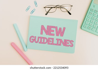 Handwriting Text New Guidelines. Concept Meaning A New List Of Goals To Achieved Or To Meet