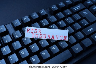 Handwriting Text Risk Insurance. Internet Concept The Possibility Of Loss Damage Against The Liability Coverage Entering New Programming Codes, Typing Emotional Short Stories