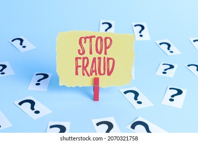 Handwriting text Stop Fraud. Conceptual photo campaign advices showing to watch out thier money transactions Office Information Processing Workshop Problem Solving And Solutions