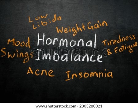 Handwritten Hormonal imbalance sign on the blackboard. [[stock_photo]] © 