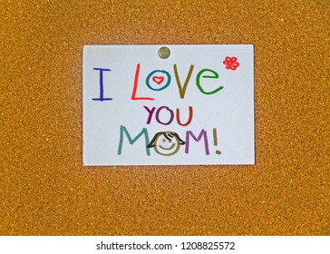 Handwritten Love You Mom Sign Child Stock Photo 1208825572 | Shutterstock