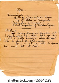 Handwritten Recipe