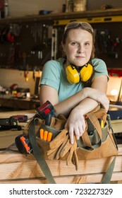 Handy Woman In Her Work Shop