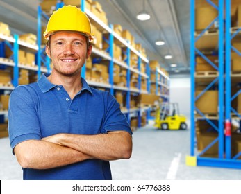 handyman portrait in 3d warehouse background - Powered by Shutterstock