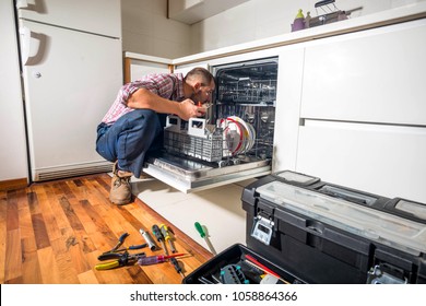 Handyman Repair Dishwasher In  The Kitchen