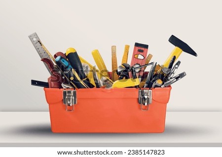 Handyman worker Service Toolbox. Workshop Toolkit