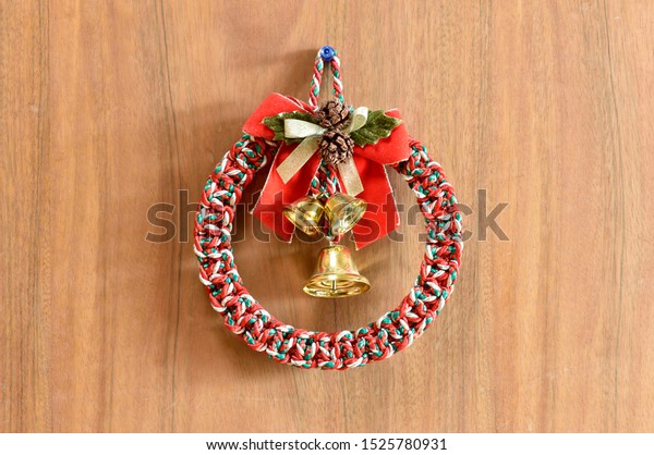 Hang Christmas Wreath On Front Door Stock Image Download Now