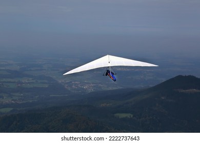 Hang Glider Flying In The German Alps