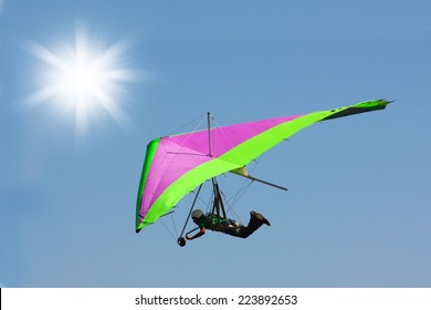 Hang gliding in Crimea taken in summer, Ukraine 