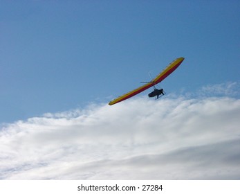Hang gliding at Fort Funston in San Francisco California