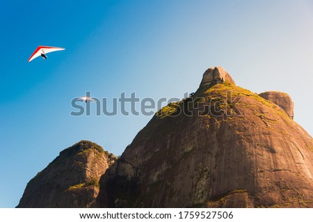 Hang Gliding Off the High Mountains in Rio de Janeiro, Brazil