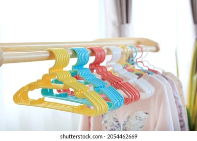 Hangers Clothes Hang On Wood Rack Stock Photo 2054462669 | Shutterstock