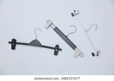 Hangers for pants or trousers on a white background