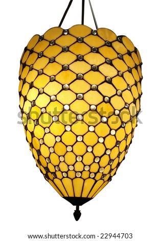 Hanging Art Deco Lamp isolated with clipping path