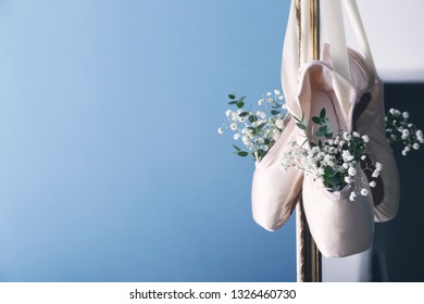 Hanging Ballet Shoes In Studio