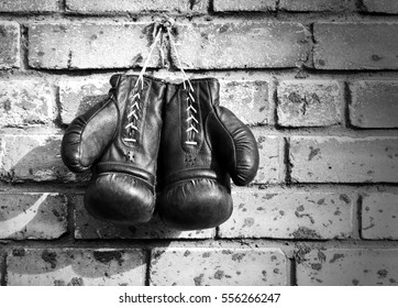 Hanging Sport Boxing Gloves On Wall Stock Photo 603050567 | Shutterstock