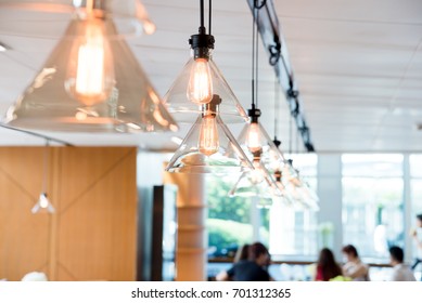 Hanging Ceiling Lights In A Modern Shared Office Space