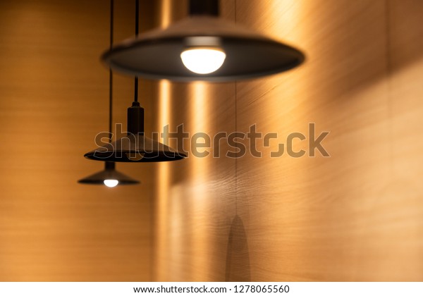 Hanging Ceiling Lights Modern Shared Coworking Royalty Free